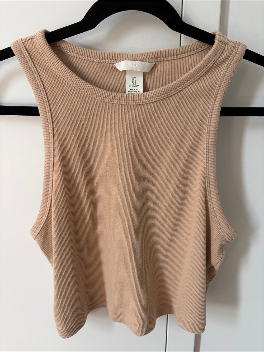 H&M Ribbed Crop Tank Top - Tan